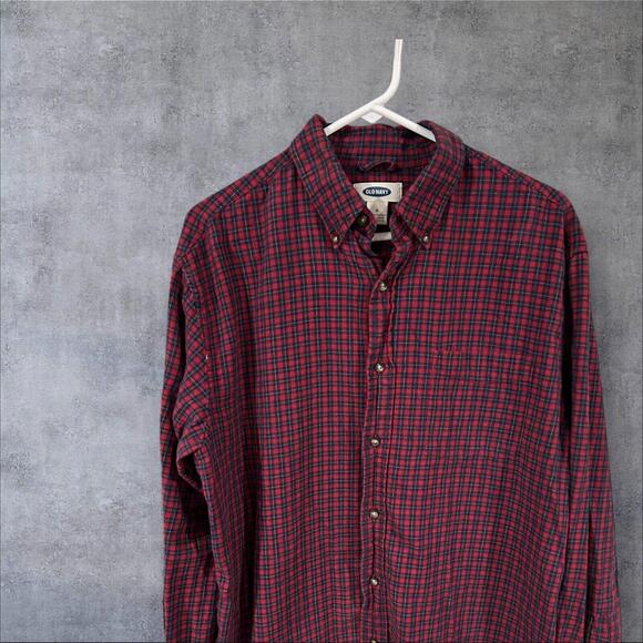 Old Navy Other - Old Navy Button Down Shirt Size M Blue Red Plaid Long Sleeve
